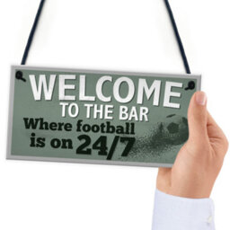 Red Ocean Welcome To The Bar Sign Pub Bar Man Cave Sign Gifts For Men World Cup Football Gift - thumbnail 6