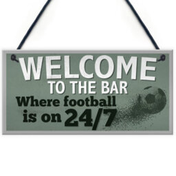 Red Ocean Welcome To The Bar Sign Pub Bar Man Cave Sign Gifts For Men World Cup Football Gift - thumbnail 1