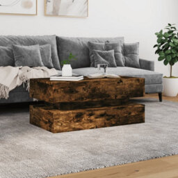 Berkfield Coffee Table With Led Lights Smoked Oak 90X50X40 Cm - thumbnail 4