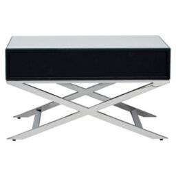Pacific Lifestyle Mirrored Glass Coffee Table With 4 Drawers And Silver Metal Cross Legs 81Cm, Rocco - thumbnail 8
