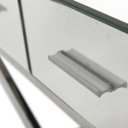 Pacific Lifestyle Mirrored Glass Coffee Table With 4 Drawers And Silver Metal Cross Legs 81Cm, Rocco - thumbnail 9