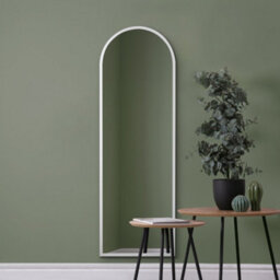 Mirroroutlet The Arcus White Framed Arched Mirror 160Cm X 53Cm