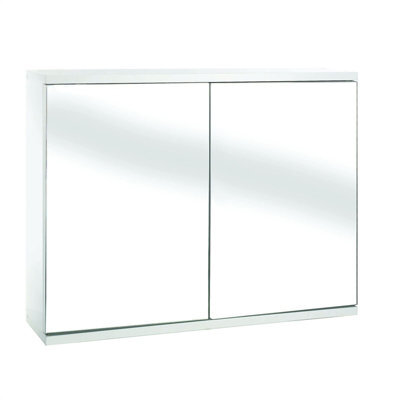 Croydex Simplicity Bathroom Mirror Cabinet Double Door White Flat Pack Wc257022 - image 1