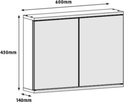 Croydex Simplicity Bathroom Mirror Cabinet Double Door White Flat Pack Wc257022 - thumbnail 2