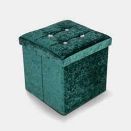 Home Republic Crushed Velvet  Storage Ottoman - One Seater Emerald - thumbnail 4