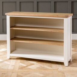 The Furniture Market Cheshire Cream Painted Wide Low Bookcase With 2 Adjustable Shelves - thumbnail 4