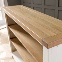 The Furniture Market Cheshire Cream Painted Wide Low Bookcase With 2 Adjustable Shelves - thumbnail 6