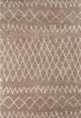 The Rugs Moroccan Shaggy Rugs And Runners Soft Fluffy Tribal Design High Pile Beige And Ivory Living Room Kitchen Hallway 920 - image 1