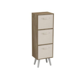 Urbn-Living Oak 3-Tier 3-Drawer Cube Shelving Unit With Scandinavian Legs - thumbnail 2