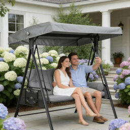 Replacement Canopy For Garden Swing - Waterproof 190 X 120 Cm Outdoor Swing, Furniture - thumbnail 3