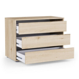 FurniComp LTD Furnicomp Dallas Universal 3 Drawers Royal Oak 80Cm Large Internal Chest Of Drawers For Wardrobes - thumbnail 5