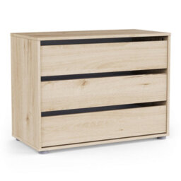 FurniComp LTD Furnicomp Dallas Universal 3 Drawers Royal Oak 80Cm Large Internal Chest Of Drawers For Wardrobes - thumbnail 1