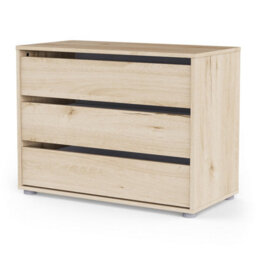 FurniComp LTD Furnicomp Dallas Universal 3 Drawers Royal Oak 80Cm Large Internal Chest Of Drawers For Wardrobes - thumbnail 3