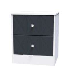 San Jose Ready Assembled Matt Indigo & White No Effect 2 Drawer Bedside Chest (H)521mm (W)450mm (D)395mm - thumbnail 2