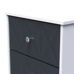 San Jose Ready Assembled Matt Indigo & White No Effect 2 Drawer Bedside Chest (H)521mm (W)450mm (D)395mm - thumbnail 3