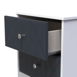 San Jose Ready Assembled Matt Indigo & White No Effect 2 Drawer Bedside Chest (H)521mm (W)450mm (D)395mm - thumbnail 4
