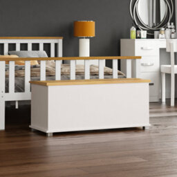 Lassic Vida Designs Arlington Storage Ottoman White Storage Bench Chest Bedroom Living Room 