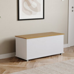 Lassic Vida Designs Arlington Storage Ottoman White Storage Bench Chest Bedroom Living Room  - thumbnail 9