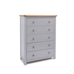 Cabinet Bits Mirano 5 Drawer Chest Of Drawers Brass Knob - thumbnail 2