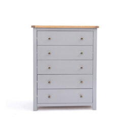 Cabinet Bits Mirano 5 Drawer Chest Of Drawers Brass Knob - thumbnail 1