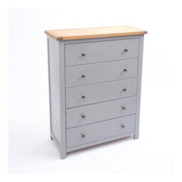 Cabinet Bits Mirano 5 Drawer Chest Of Drawers Brass Knob - thumbnail 3