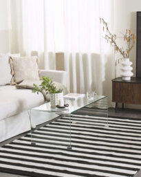 Beliani Outdoor Rug Tavas Black/ White 140 X 200 Cm - thumbnail 2