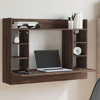 Berkfield Wall-Mounted Desk Brown Oak 105X48X75 Cm Engineered Wood - image 1