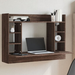 Berkfield Wall-Mounted Desk Brown Oak 105X48X75 Cm Engineered Wood
