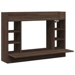 Berkfield Wall-Mounted Desk Brown Oak 105X48X75 Cm Engineered Wood - thumbnail 2