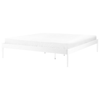 Beliani Bed Metal Vaurs 180 X 200 Cm (Eu Super King) White - image 1