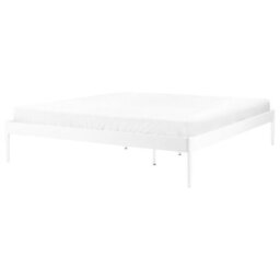 Beliani Bed Metal Vaurs 180 X 200 Cm (Eu Super King) White - thumbnail 1