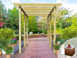 Edecks Royal Walkway Wooden Garden Pergola (W 2400mm X D 4800mm) With Steel Spikes (2.7M) - thumbnail 2