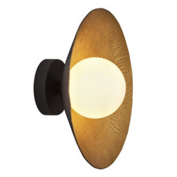 Industville Flume Diffuser Wall Light - 12 Inch, Brass & Black - thumbnail 6