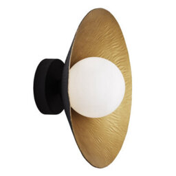 Industville Flume Diffuser Wall Light - 12 Inch, Brass & Black - thumbnail 5