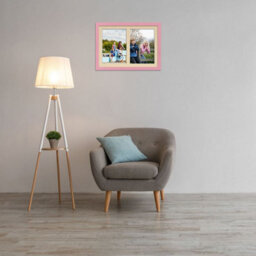 AK Frames 20X14 Pastel Pink Modern Multi Photo Frame With Ivory Mount - Holds 2 Apertures (2X) A4 Photos - thumbnail 3