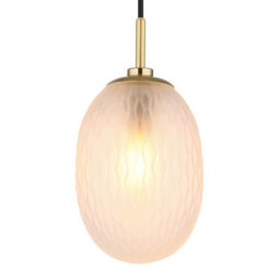 Luminosa Lighting Luminosa Devin Globe Pendant Ceiling Light Gold Colours Matt Satined Glass Shade 1X E14 - thumbnail 3
