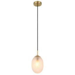 Luminosa Lighting Luminosa Devin Globe Pendant Ceiling Light Gold Colours Matt Satined Glass Shade 1X E14