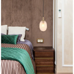 Luminosa Lighting Luminosa Devin Globe Pendant Ceiling Light Gold Colours Matt Satined Glass Shade 1X E14 - thumbnail 5