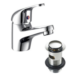 FNX Bathrooms Floor Standing Vanity Unit & Basin Sink Bathroom Cloakrooom Compact 400mm White Inc. Tap & Waste - thumbnail 5