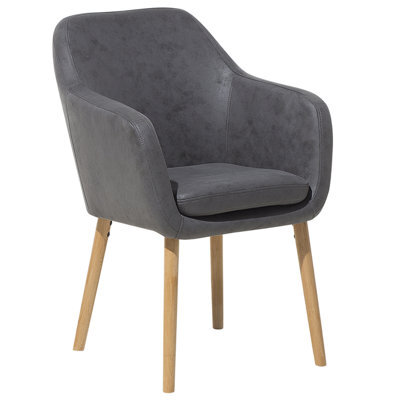Beliani Dining Chair Yorkville Faux Leather Grey - image 1
