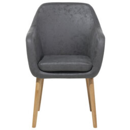 Beliani Dining Chair Yorkville Faux Leather Grey - thumbnail 4