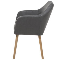 Beliani Dining Chair Yorkville Faux Leather Grey - thumbnail 7