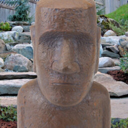 "Easter Island Bronze Bust Head 12"" Zen Garden Ornament" - thumbnail 6