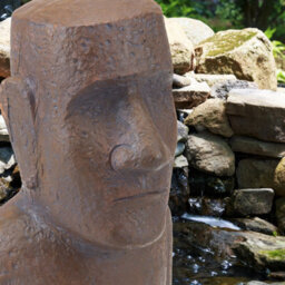 "Easter Island Bronze Bust Head 12"" Zen Garden Ornament" - thumbnail 5