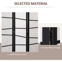 Homcom Folding Room Divider 3 Panel Privacy Screen Protector With Wooden Frame - thumbnail 5