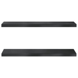 Berkfield Wall Shelves 2 Pcs 75X23.5X3 Cm Black Stainless Steel - thumbnail 5