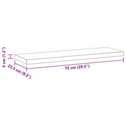 Berkfield Wall Shelves 2 Pcs 75X23.5X3 Cm Black Stainless Steel - thumbnail 9