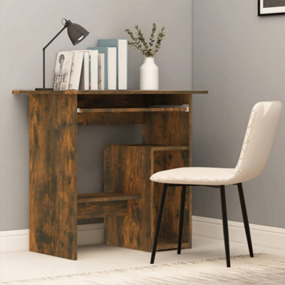 Berkfield Desk Smoked Oak 80X45X74 Cm Engineered Wood - image 1