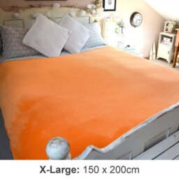 Snug Rug Snug-Rug Premium Blanket Luxury Sherpa Fleece Sofa Tv Throw Large Blankets 150X200Cm - Mandarin - thumbnail 5