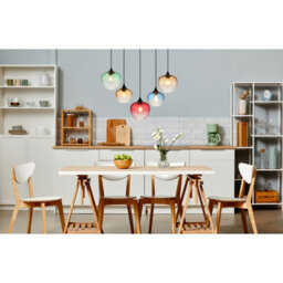 Luminosa Lighting Luminosa Sander Cluster Pendant Ceiling Light Matt Black Blending Glass Shade 5X E27 - thumbnail 4